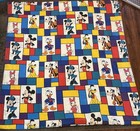 Vintage Disney Comforter Mickey Donald Goofy Minnie Reversible Color Block 90s