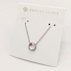 New Kendra Scott Davis Silver Pendant Necklace    in Dichroic Glass