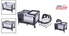 Portable Nursery Den Playard  Rocking Cradle  Changing Table   Soft Grey Design
