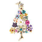 Christmas Flower Tree Women Children Vintage Brooch Gorgeous Corsage Enamel Pin