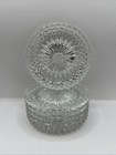 Vintage Pressed Glass Daisy Drink Coasters Clear Set Of 6