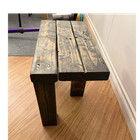 Alaska Handmade Rustic Wooden Bench Dark Brown Indoor   Outdoor Fully Assembled
