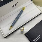 New Montblanc Meisterstuck 163 Rollerball Pen Light Blue gold Trim W  Gift Box