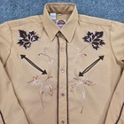 Men Large Vintage S Miller Western Wear Men    Large Tan Pearl Snap Shirt Usa Made