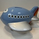 Southwest Airlines Tj Luv Ceramic Plane Piggy Bank Rare Ceramic Blue Read 