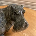 Vintage Hand Carved Artist Signed Hippo Soapstone Rock Polish Kuchez Ooak         