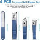 Nail Clipper Set  4 Pcs Ultra Sharp Nail Clippers For Men  Women  Adults Toenail