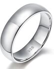 Solid  925 Sterling Silver Wedding Band Ring For Men And Women Multiple Sizes