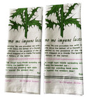 2 Vintage Scottish Thistle Tea Cloth Towels Printed Scotland Souvenir Cotton Set