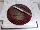 Vintage Masini Silver Handle Panettone Glass Plate And Knife