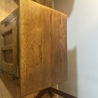 White Clad Ice Box End Side Table Oak Wood Whiteclad Hardware Vintage Oak Stand