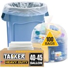 Heavy Duty Clear Trash Bag Liners 100 Count 45 Gallon No Tears No Leaks New