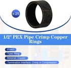 25 50 100 Pack 1 2  Pex Copper Crimp Rings  1 2       25pcs  