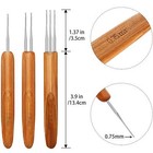 Crochet Needle Hook Bamboo Handle Dreadlock Knit Hair Making Braiding Tool Set