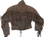 Vtg Chia Leather Jacket Moto Western Fringe Brown Korea Womens Sz Large 90s