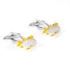 Fish Pair Cufflinks 2 Tone Fisherman Wedding Fancy Gift Box   Polishing Cloth