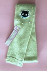 Sanrio  32 Hello Kitty Applique Sequin Trim Beige Knit 78-inch Skinny Scarf Nwt
