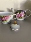 Victoria s Garden Tea-for-one 3 Piece Teapot   Cup Set Cottage Roses