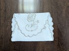 5 Sm Purses bags Hm W upcycled Diff Vtg 100 linen Handembr Ivory Doilies X Gifts