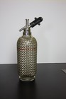 Vintage Sparklets London Glass Seltzer Bottle Siphon Wire Mesh Bar Decor