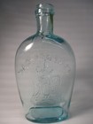 Antique 1800 s For Pike s Peak Miner s Flask 7 1 2  Aqua Glass