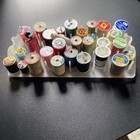 Lot 30 Spools Of Thread Some Vintage   Rack Sewing Thread Various Brands colors