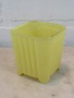 Antique Yellow Glass Bird Cage Seed Feeder   Water Cup Ribbed