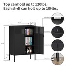 Black Metal Storage Cabinet With Doors And Shelves 3tier For Home office kitchen