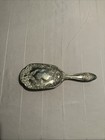 Vtg Silver Plated Hair Brush Repousse Floral Victorian Style 8 In