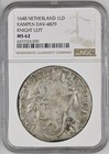 1648 Netherlands Lion Dollar Ngc Ms62 Silver Coin Kampen Knight Left Daalder
