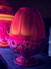Vtg Fenton Beaded Daisy Fairy Lamp Rare Amberina Ruby Red Cadmium Uv Glows         