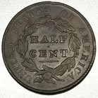 1828 Half Cent  Classic Head  13 Stars  Vf Condition - 3731