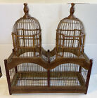 Vintage French Victorian Wood   Metal Wire Dome Bird Cage House Taj Mahal Style