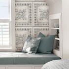 Antique White Gray Silver Tin Tile Leaf Peel   Stick Wallpaper Nu2495