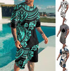 Hot Men Summer Outfit 2-piece Set Sweatsuit Short Sleeve T Shirts And Shorts Set