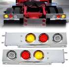30  Chrome Steel Mud Flap Hanger 30 Led Tail Light Bar For Semi Truck Trailer