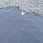 Duluth Trading Co  Shirt Womens Small Blue Burly Thermal Waffle Knit Long Sleeve