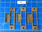 Three Antique Brass Face Strike Plates For Mortise Latches And Locks