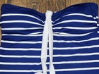Nwto Lauren Ralph Lauren Women s Blue Halter Tankini White Stripes Swimsuit 