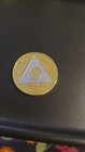 Gold Bi Plated Alcoholics Anonymous 5 Year Medallion Aa Coin Chip Token