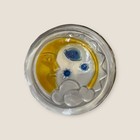 Vintage Clear Glass Celestial Moon Sun Stars Flat Drip Tray Candle Plate