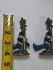 Antique Cast Iron Figural Pair Comic Gentleman Under Street Lamp Vtg  b2 