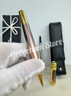 Montblanc Rose Gold Filigree Rollerball Pen Pouch   Refill Gift 