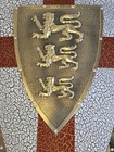 Medieval Lion Kite Shield Metal 18  X 30 7  Wall Mount   Hanging Chain Hk404-63a