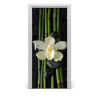 3d Home Art Door Self Adhesive Removable Sticker Flowers Orchid And Bamboo