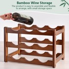 12 16 Bottles Wine Rack 3 4-tier Solid Bamboo Wine Storage Stackable Display