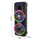 2800w Dual 12  Subwoofer Portable Bluetooth Party Speaker With Remote Light Mic
