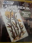 Large 16     32  Vtg 80 s National Yarn Crafts Latch Hook Rug Kit Cattails New 