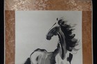 Fine Large Old Chinese Paper Painting Strong Horse  xubeihong  Mark