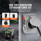25 Ft 30 Amp Generator Cord And Power Inlet Box Nema L14-30p l14-30r Stw